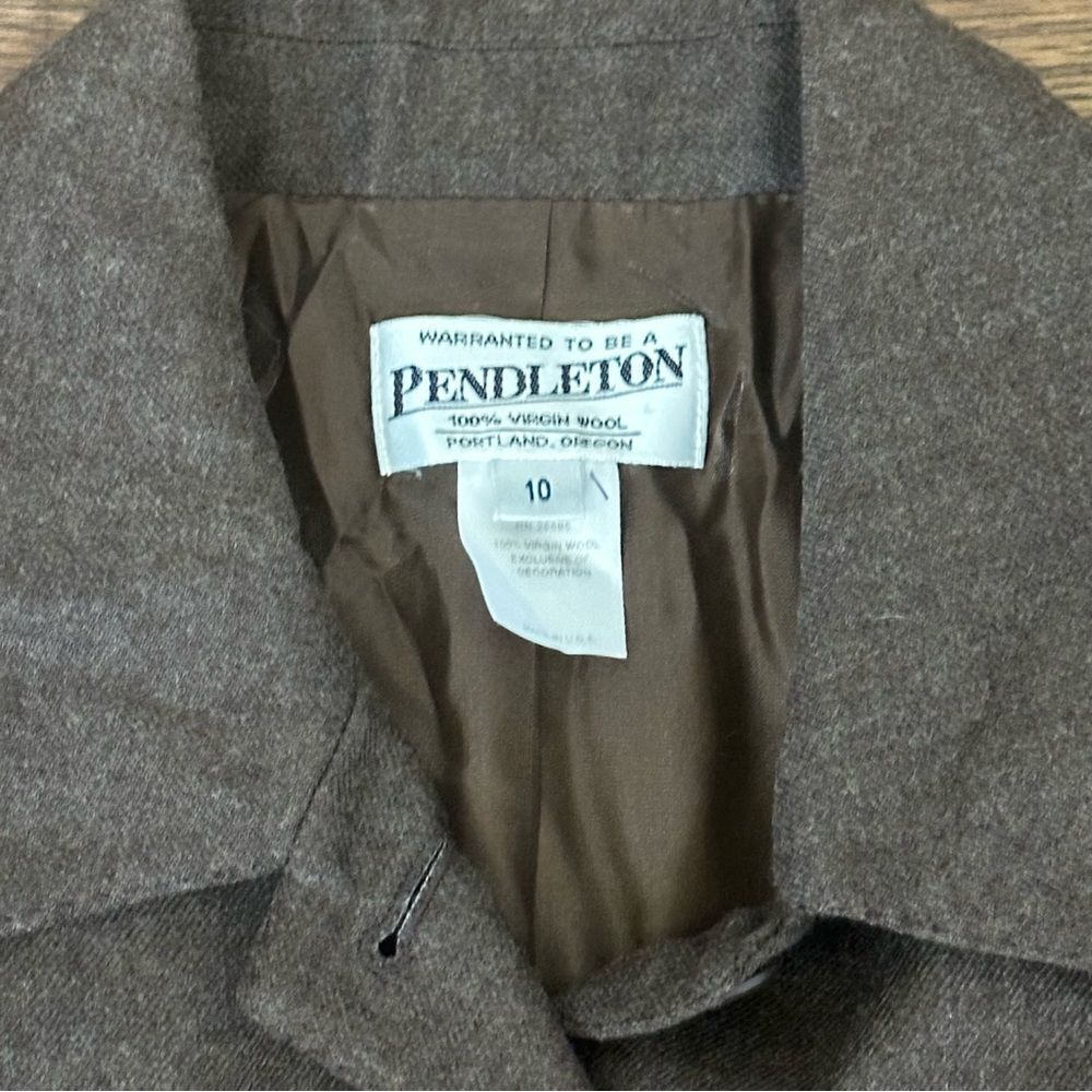 Vintage Pendleton Brown Wool Blazer Womens Sz 10 classic workwear EUC - Picture 2 of 6